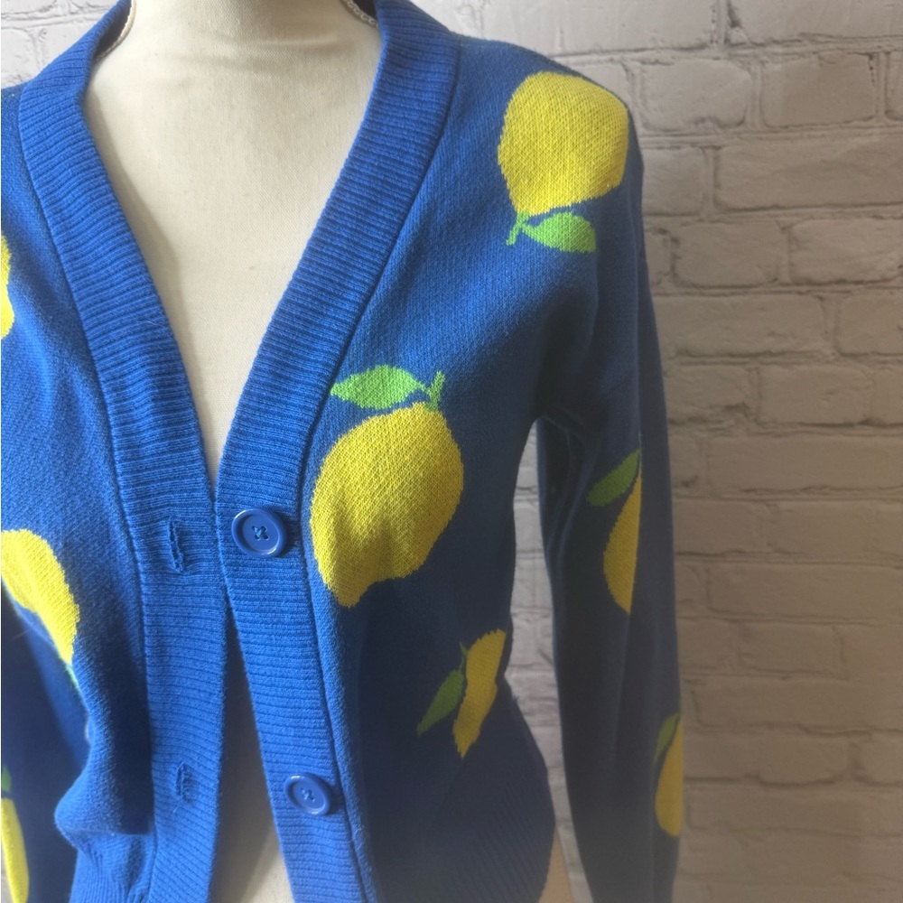 Nikka k Blue Lemon Patterned Women's Sweater size xs - Picture 6 of 10